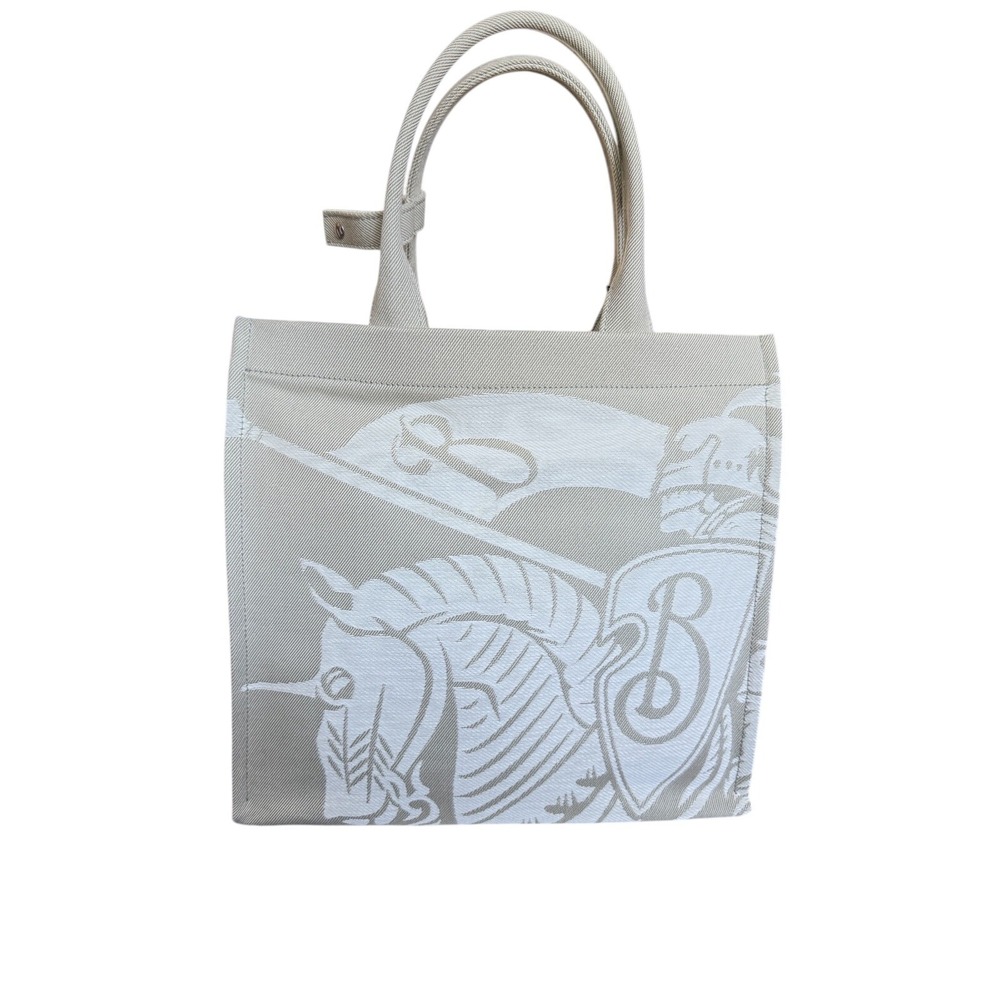 Burberry Unisex Cotton LL EKD Tote in Hunter gray, large, with graphic, 8093183 - Picture 8 of 15
